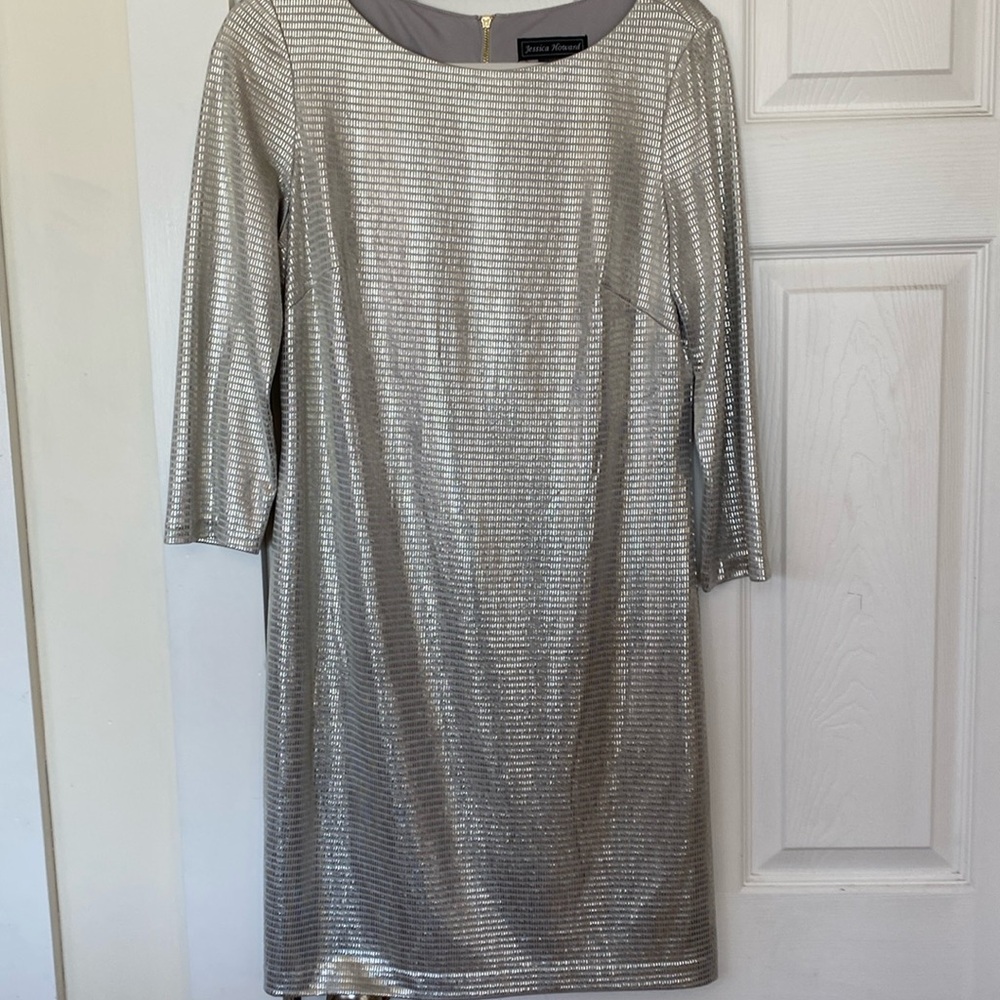 Jessica Howard dress color, silver